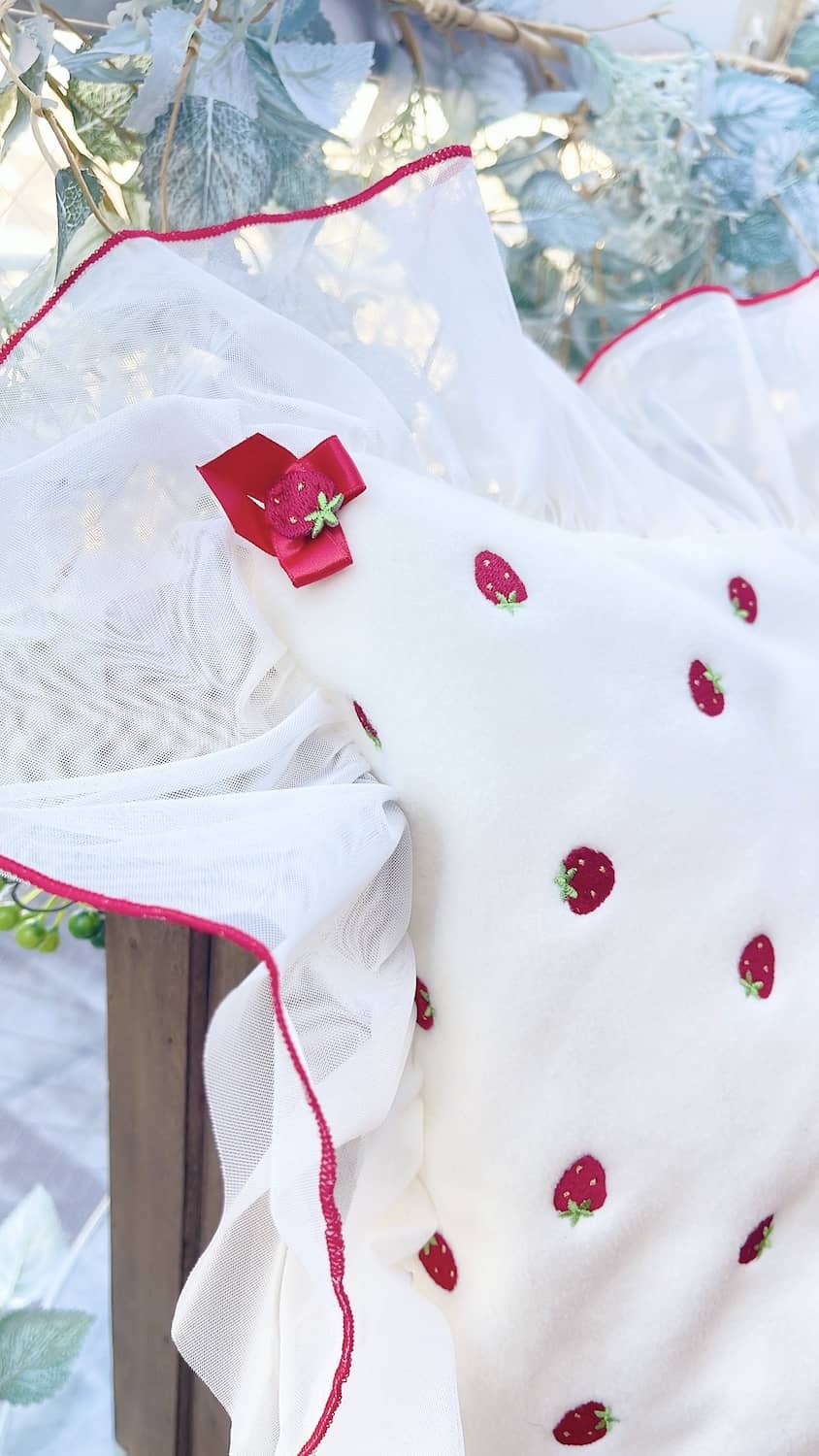 24MA-003 いちごベッドマット｜ドッグブティック・ブルブブ